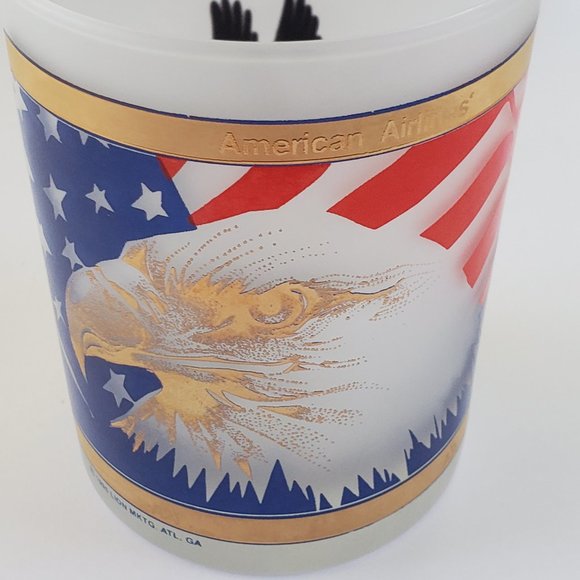 American Airlines Frosted Cocktail Glass Logo - Picture 2 of 15